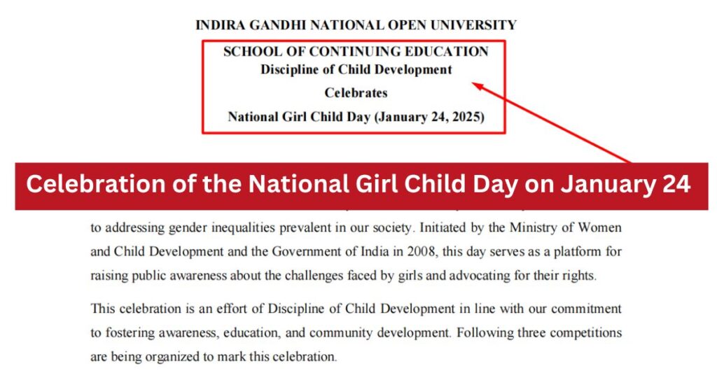 Celebration of the National Girl Child Day on January 24