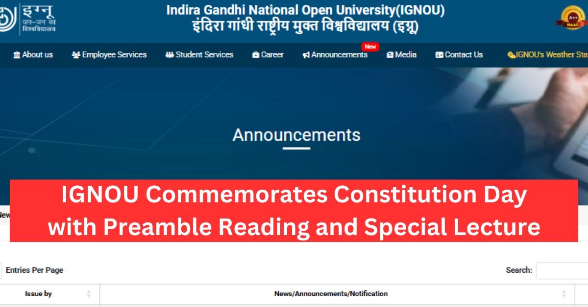 IGNOU Commemorates Constitution Day with Preamble Reading and Special Lecture