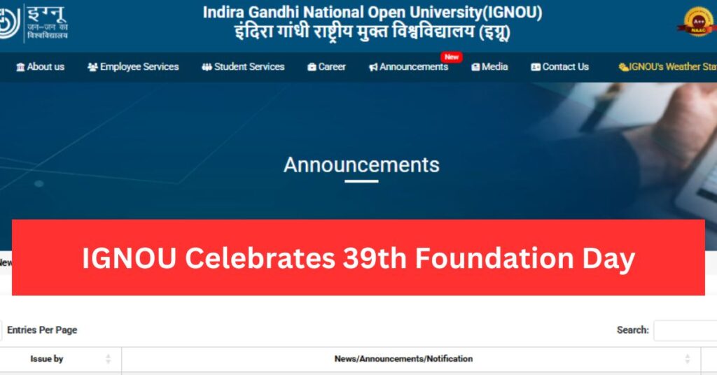 iGNOU Celebrates 39th Foundation Day;