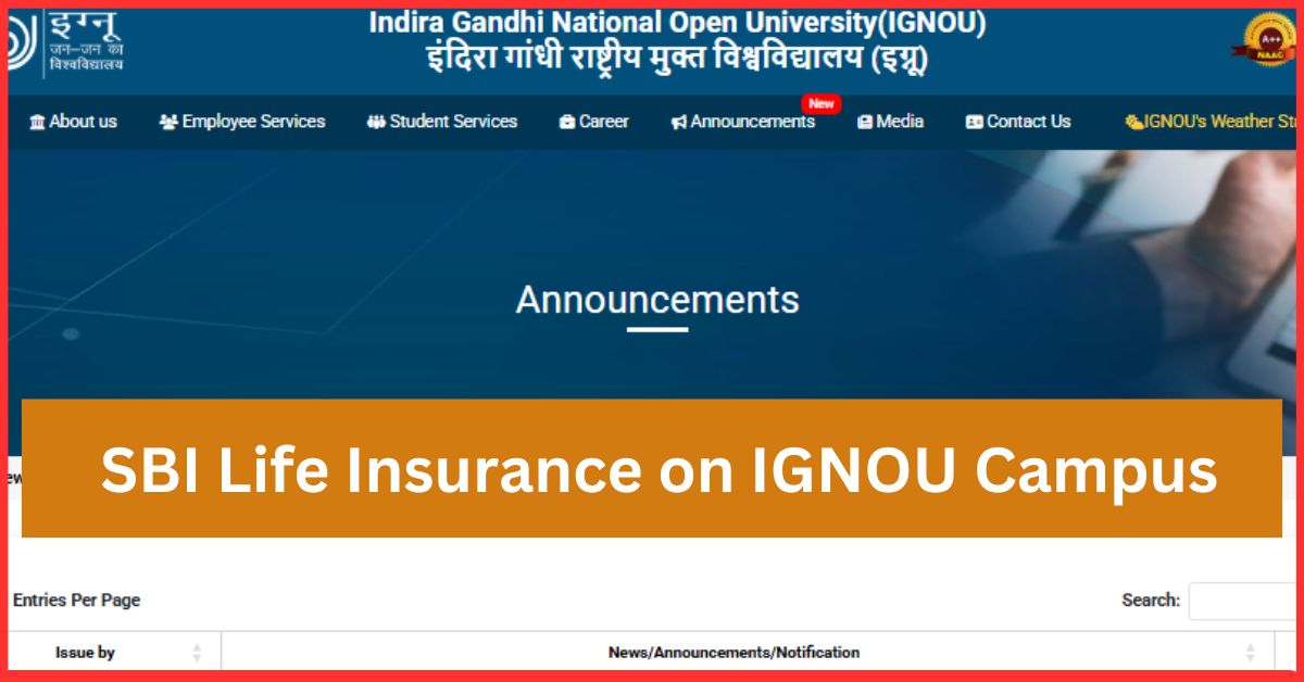 SBI Life Insurance on IGNOU Campus